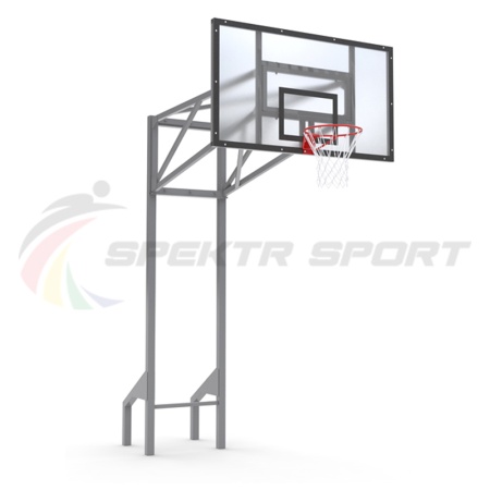 Купить Стойка баскетбольная уличная усиленная со щитом из оргстекла, кольцом и сеткой SP D 413 в Вытегре 