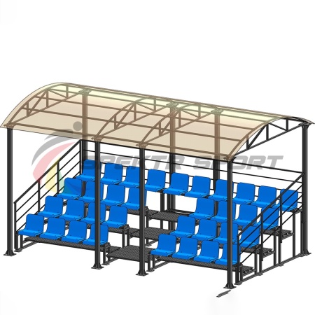 Купить Трибуна для зрителей 4 ряда на 34 места с навесом и перилами в Вытегре 