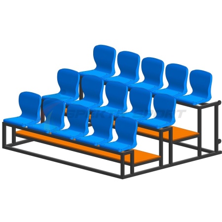 Купить Трибуна мобильная 3 ряда сиденья пластиковые на 15 мест в Вытегре 